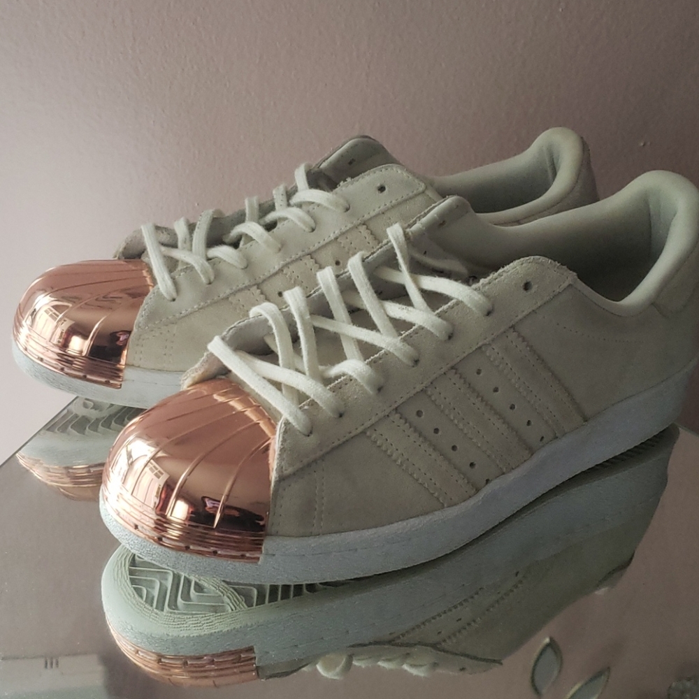 Adidas rose gold chrome toe